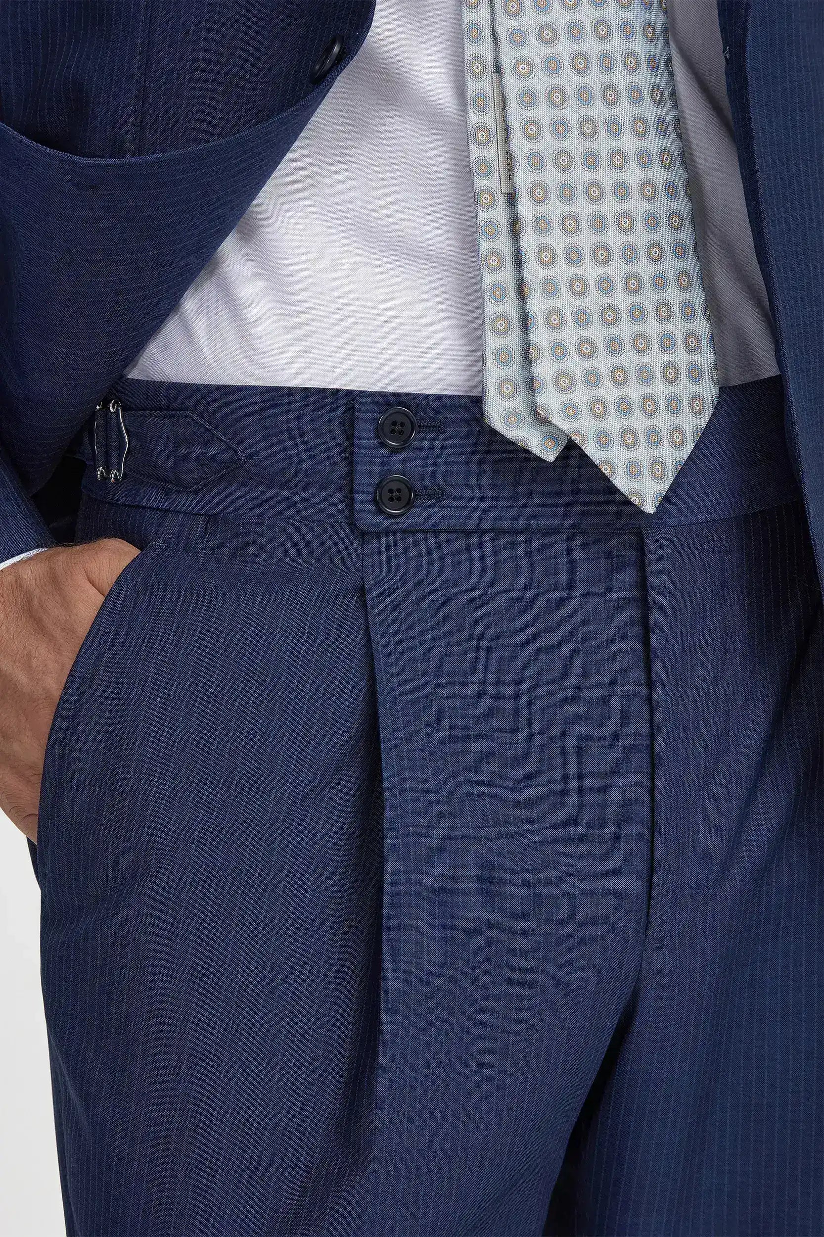 Blue pinstripe wool suit - Made in Italy