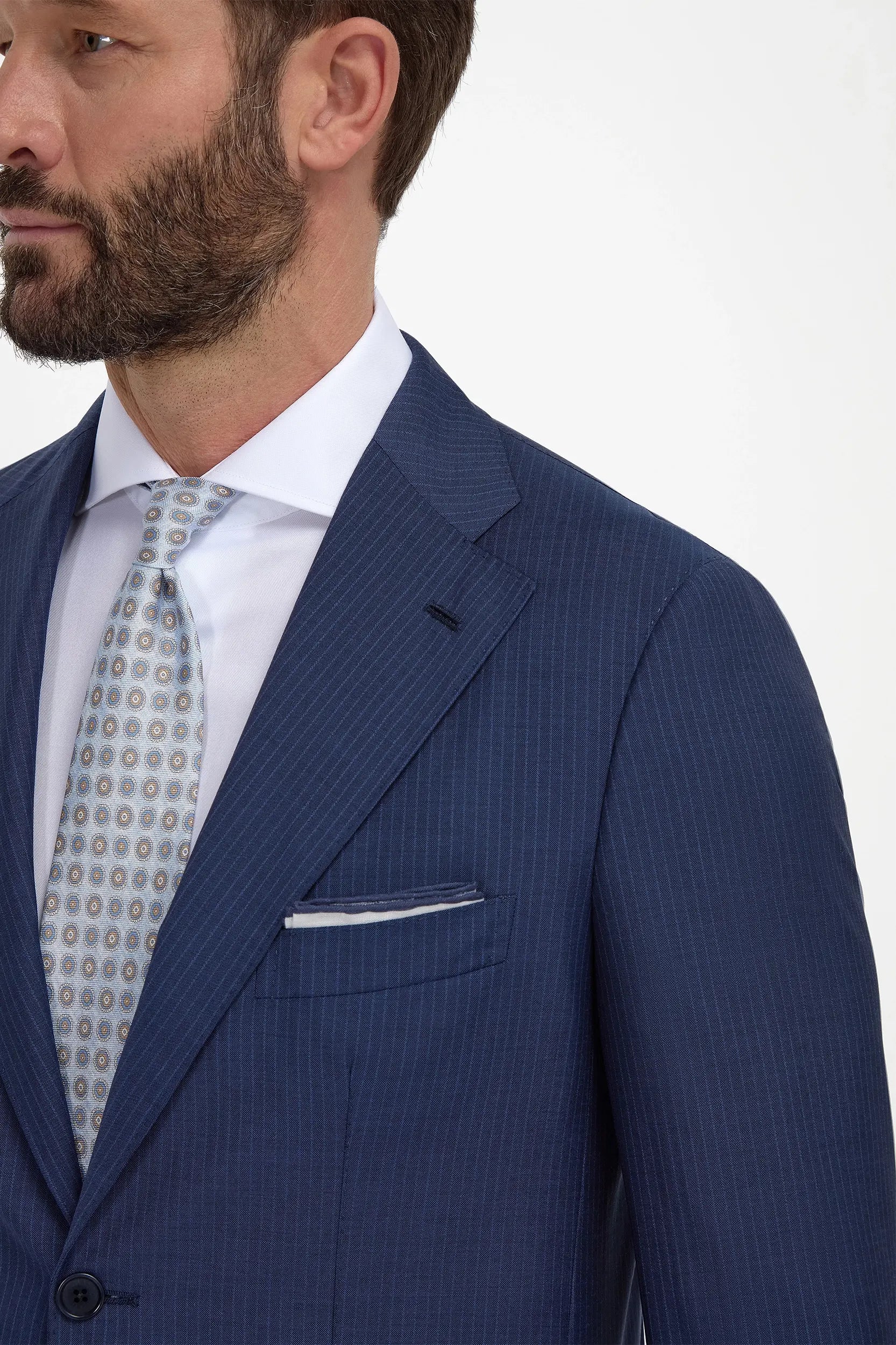 Blue pinstripe wool suit - Made in Italy