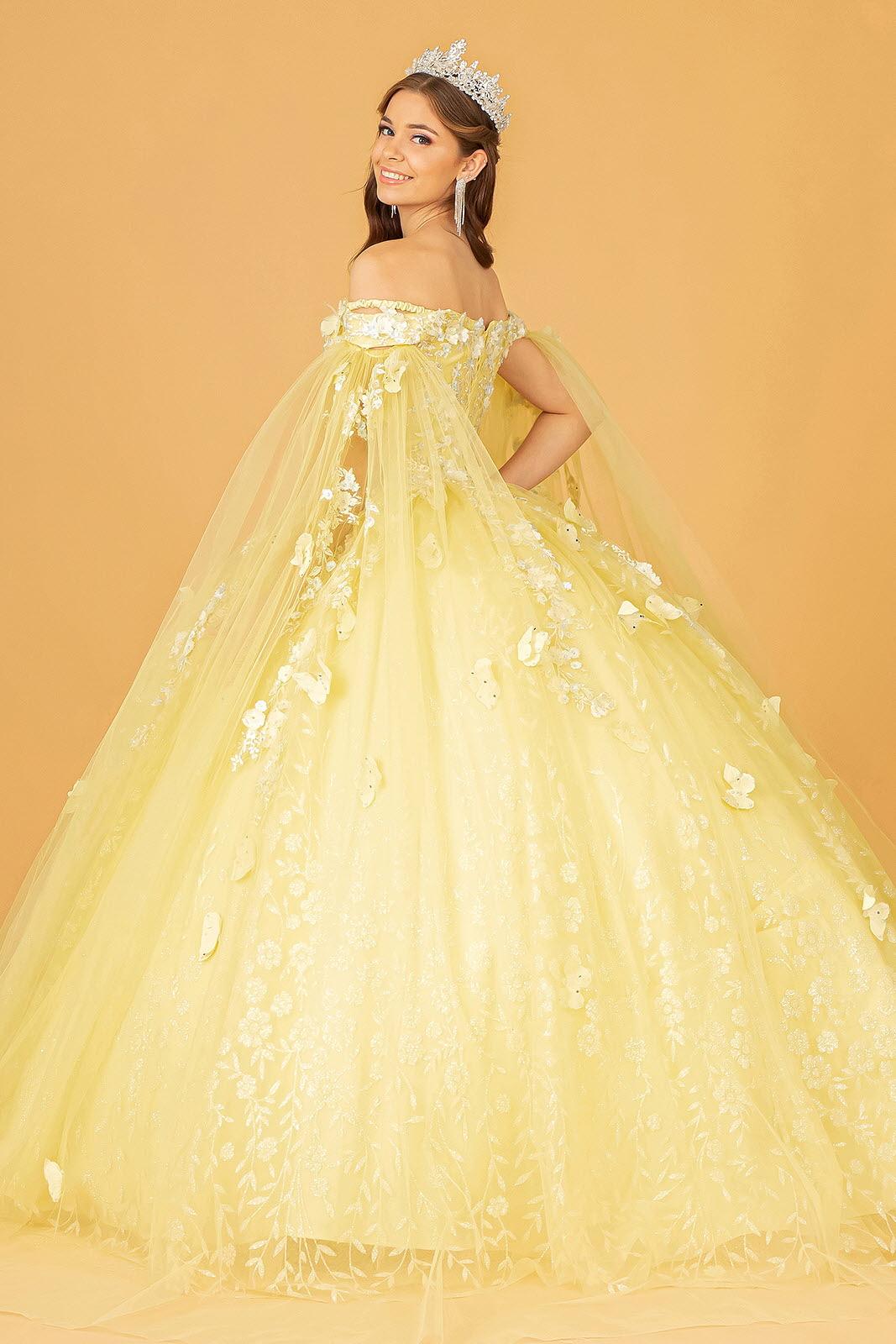 Long Ball Gown Glitter Quinceanera Dress