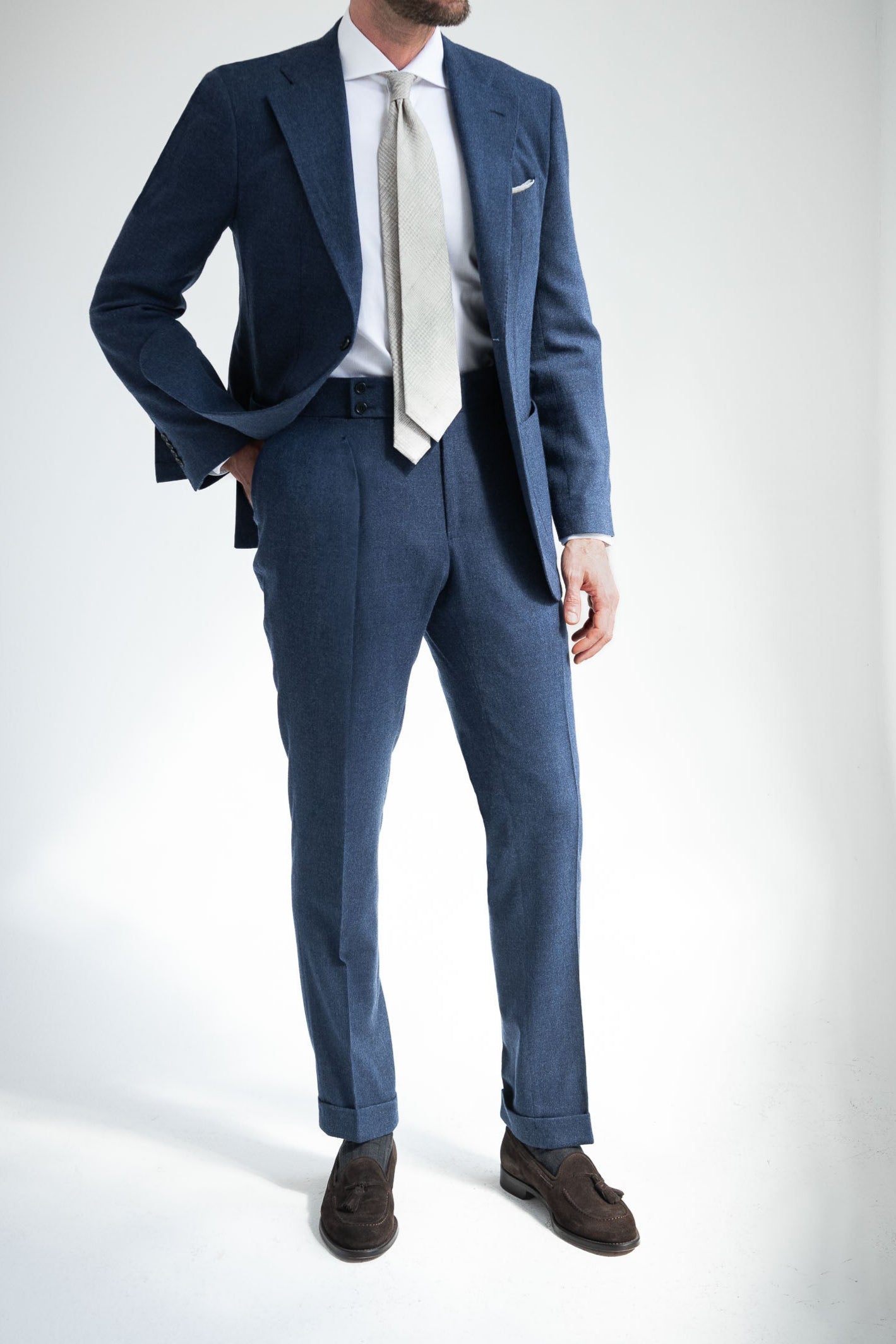 Bluette wool and cashmere suit - Made in Italy