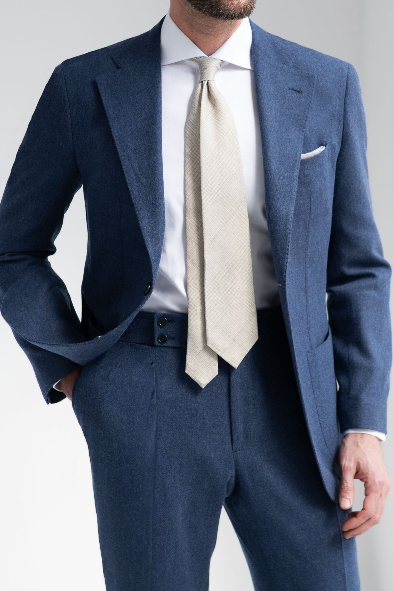 Bluette wool and cashmere suit - Made in Italy