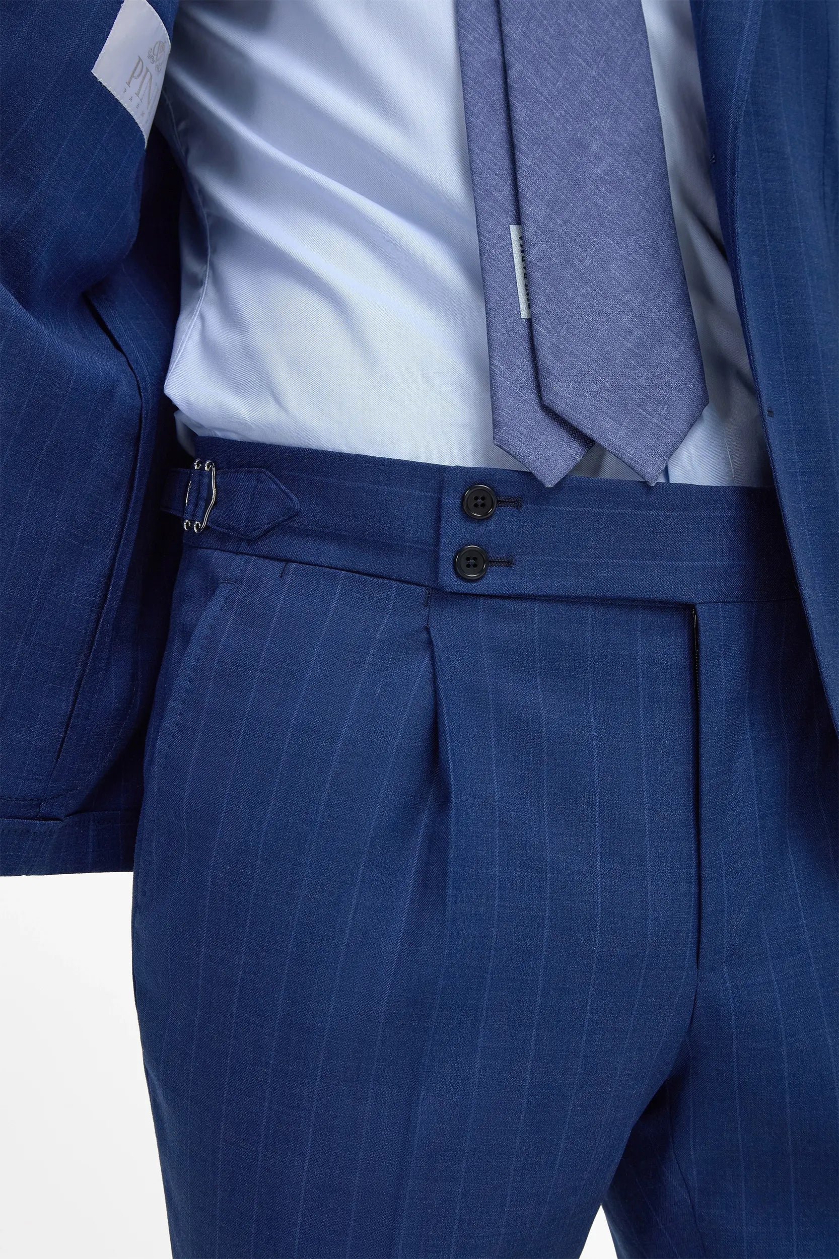 Royal blue striped suit - Made in Italy