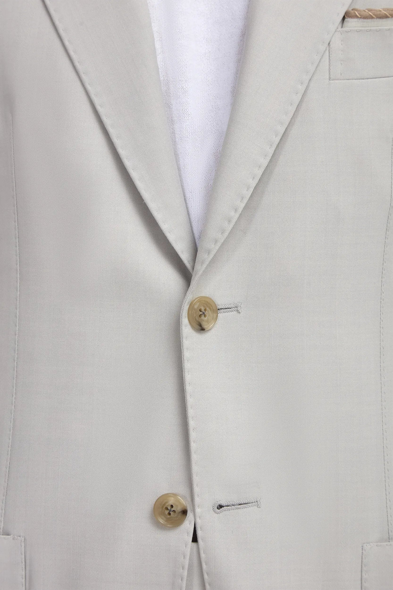 Stone herringbone suit - Made in Italy