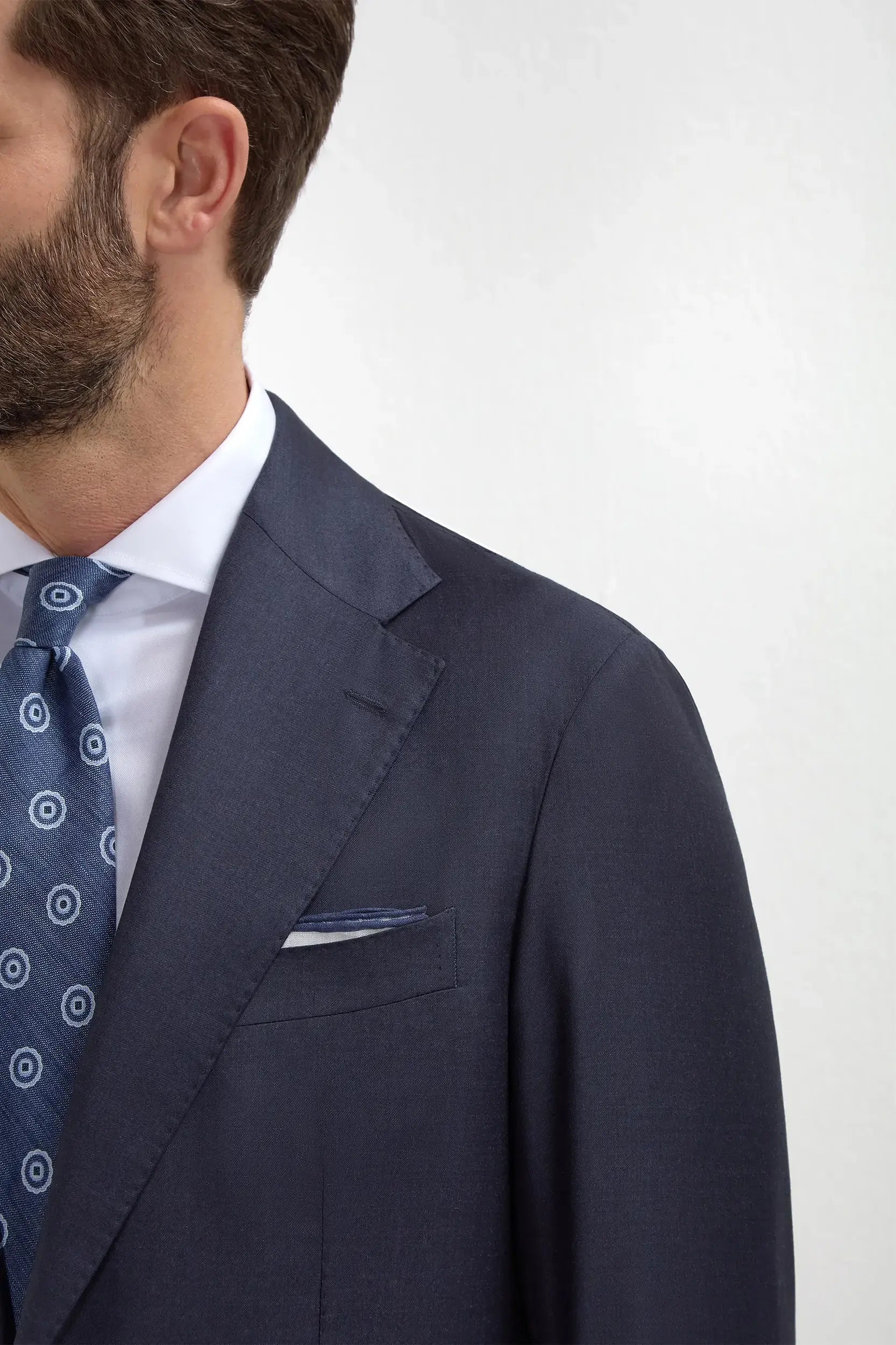 Blue Avio Full Canvas Suit - Made in Italy