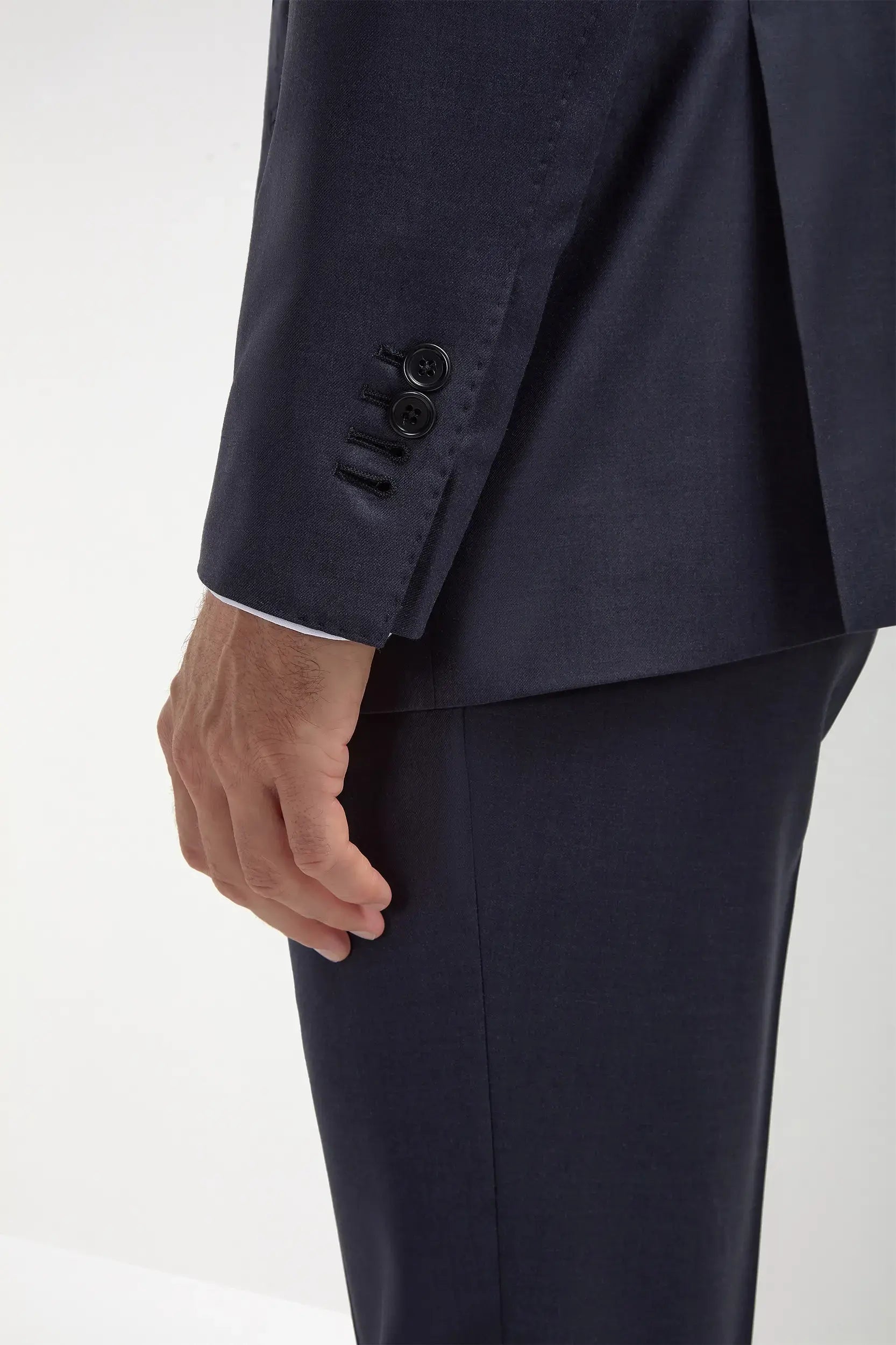 Blue Avio Full Canvas Suit - Made in Italy