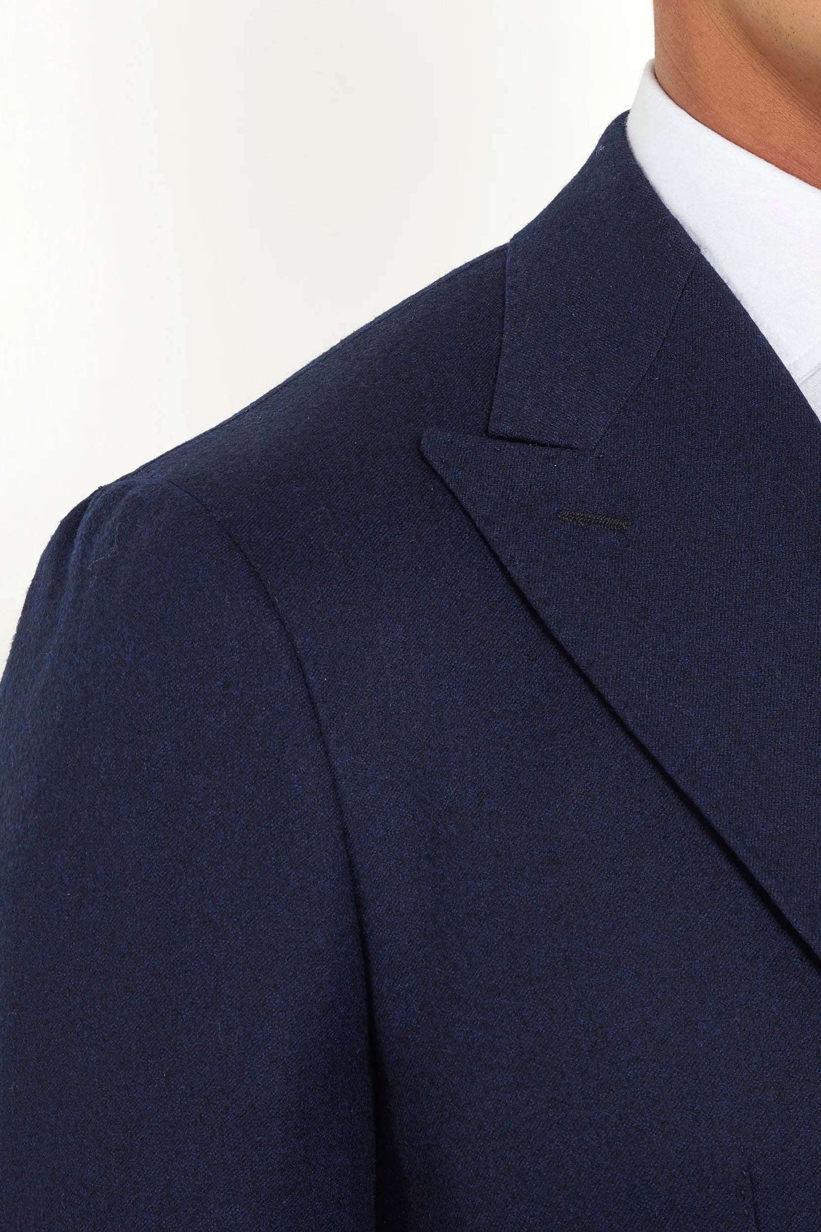 Blue flannel double breasted jacket - Made in Italy