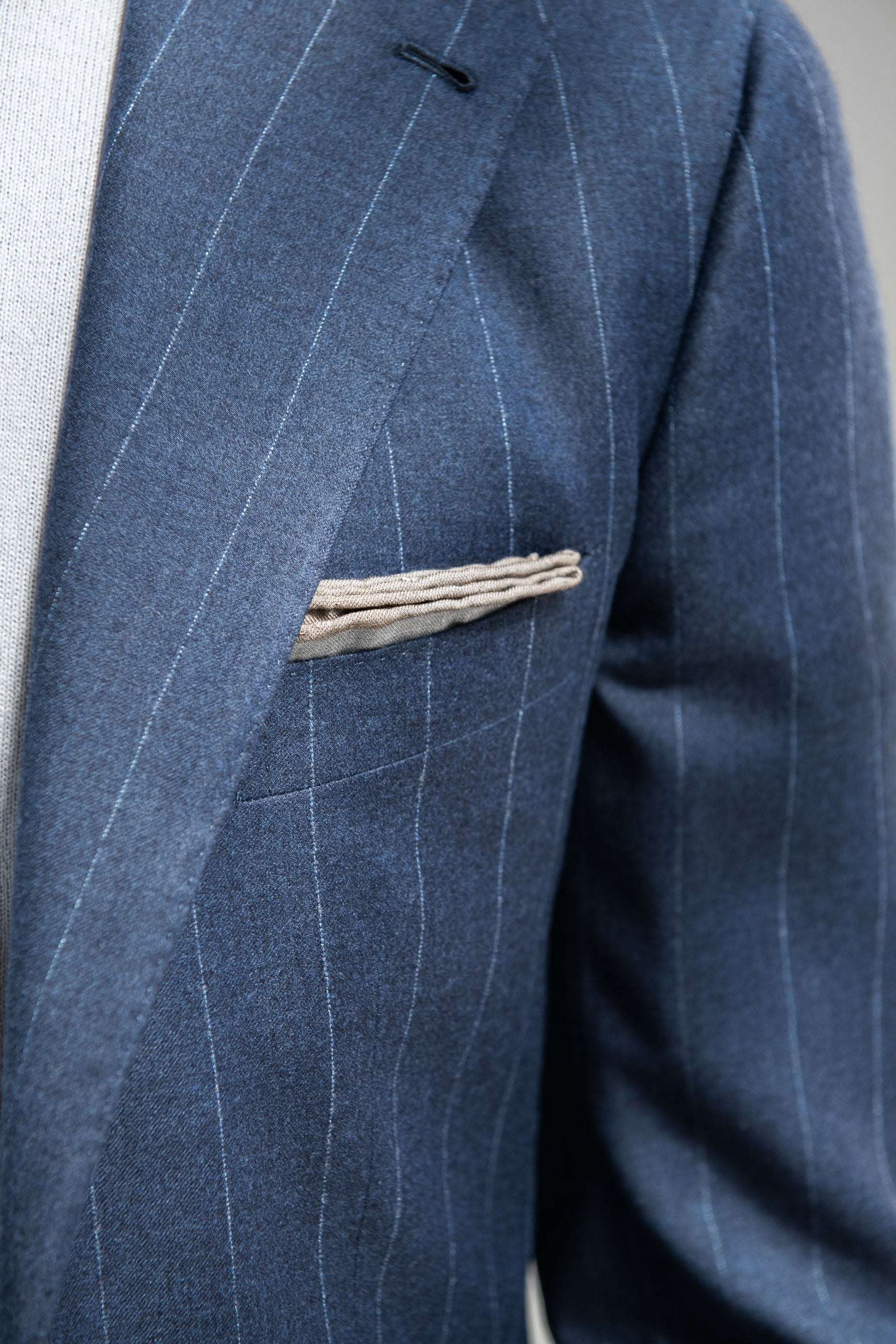 Blue striped 140'S suit - Made in Italy