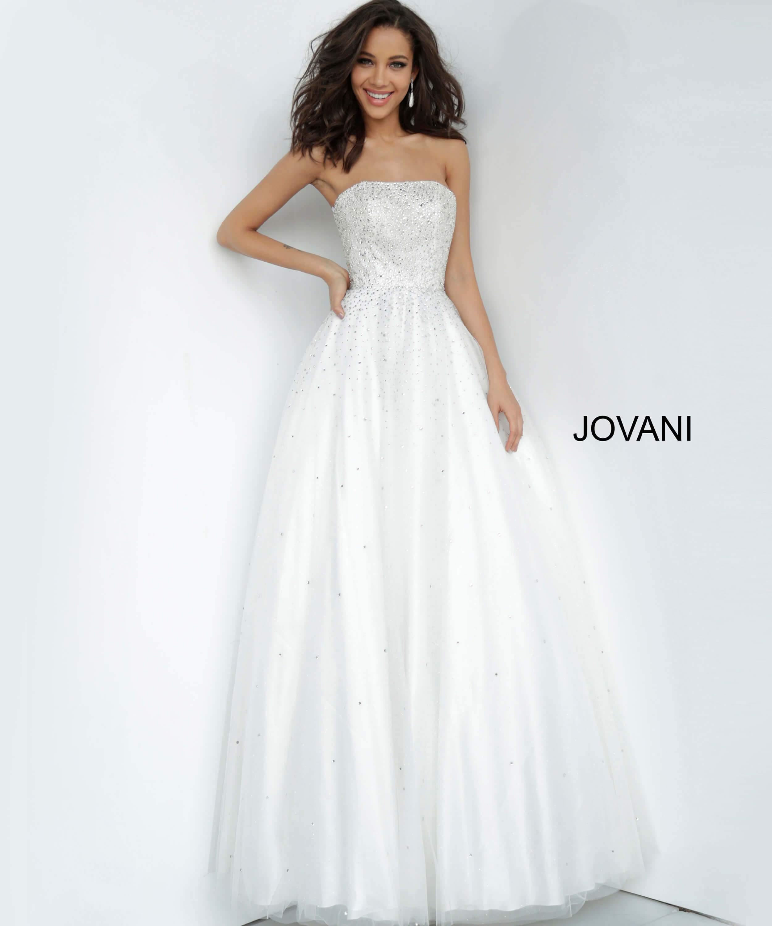 Jovani 65664 Prom Long Strapless Ball Gown