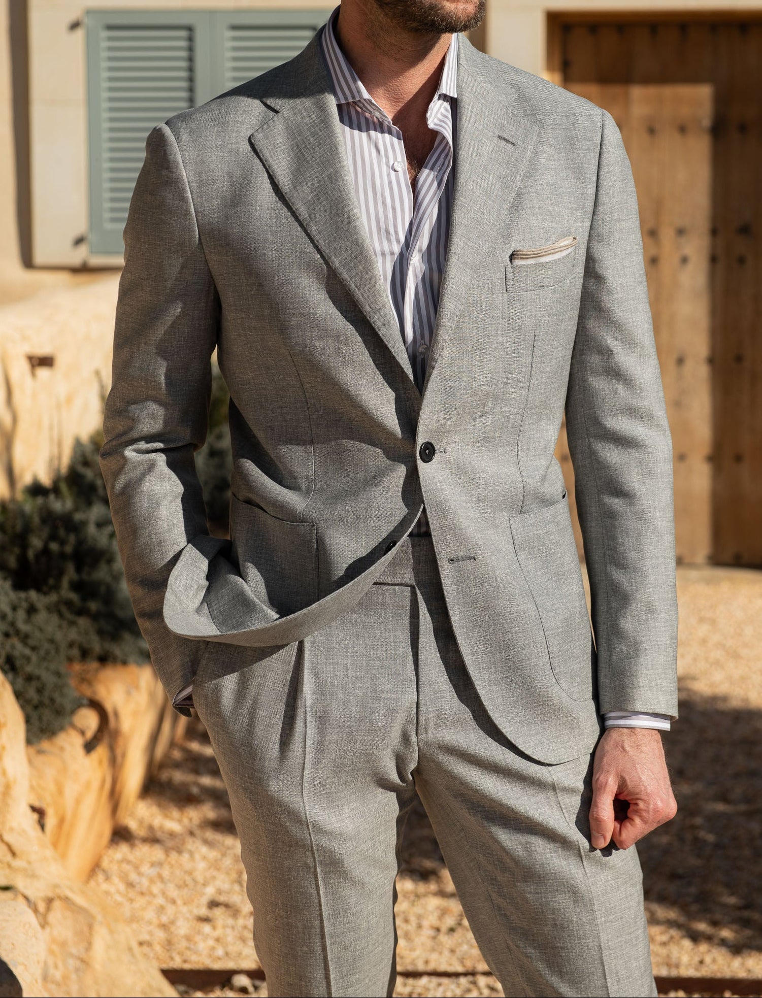 Light grey wool suit - Made in Italy