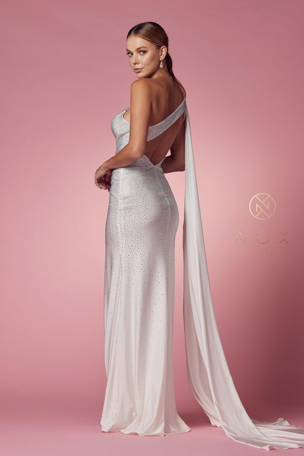 One Shoulder Long Formal Wedding Gown