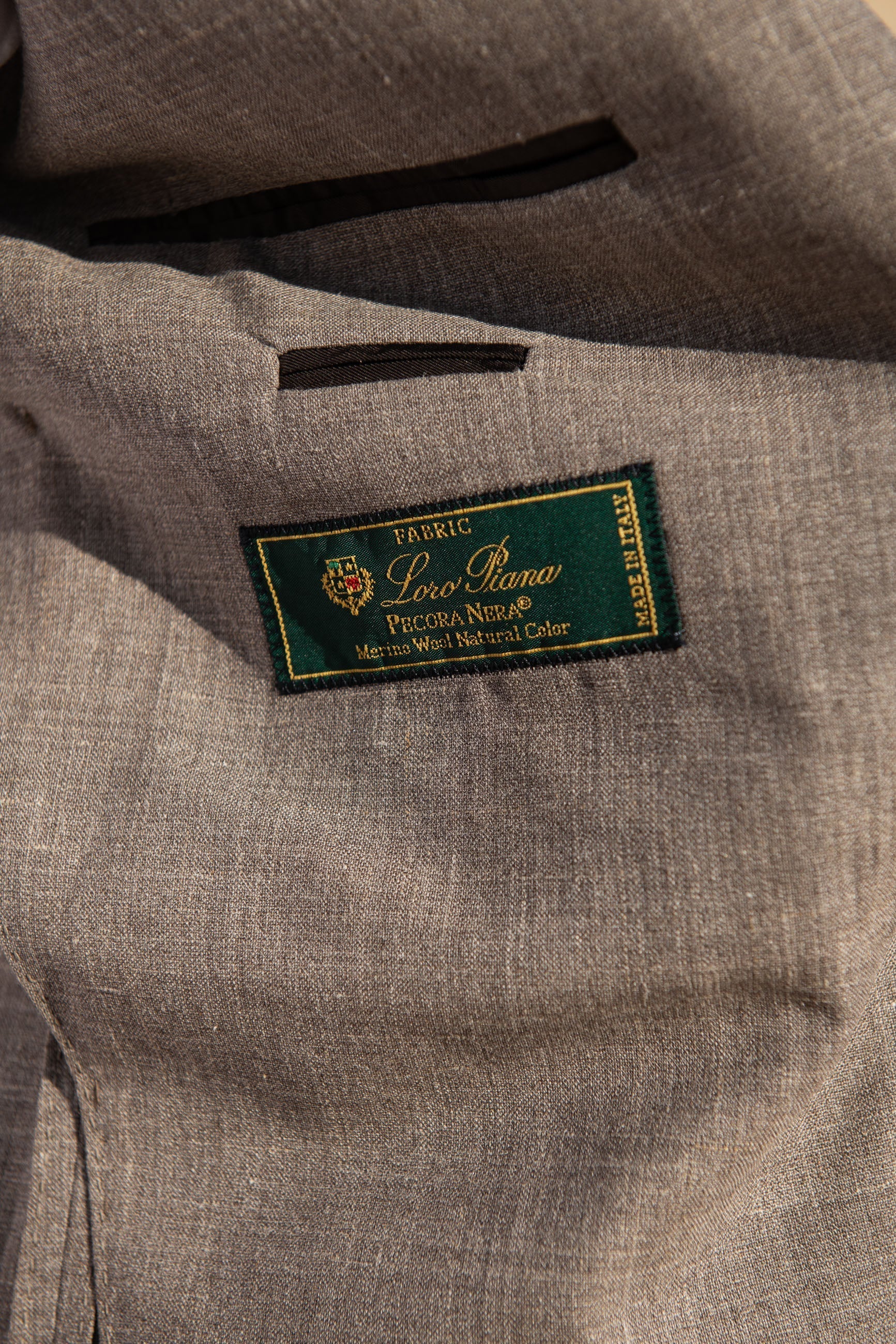 Tobacco wool silk and linen suit - Made in Italy